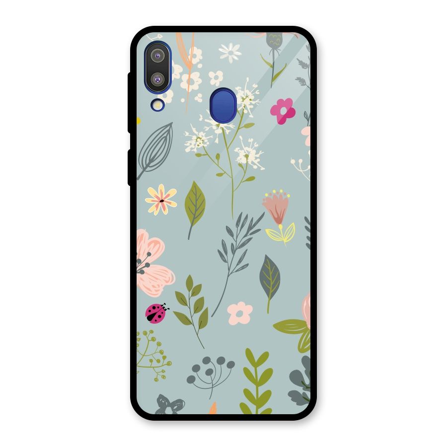 Flawless Flowers Glass Back Case for Galaxy M20