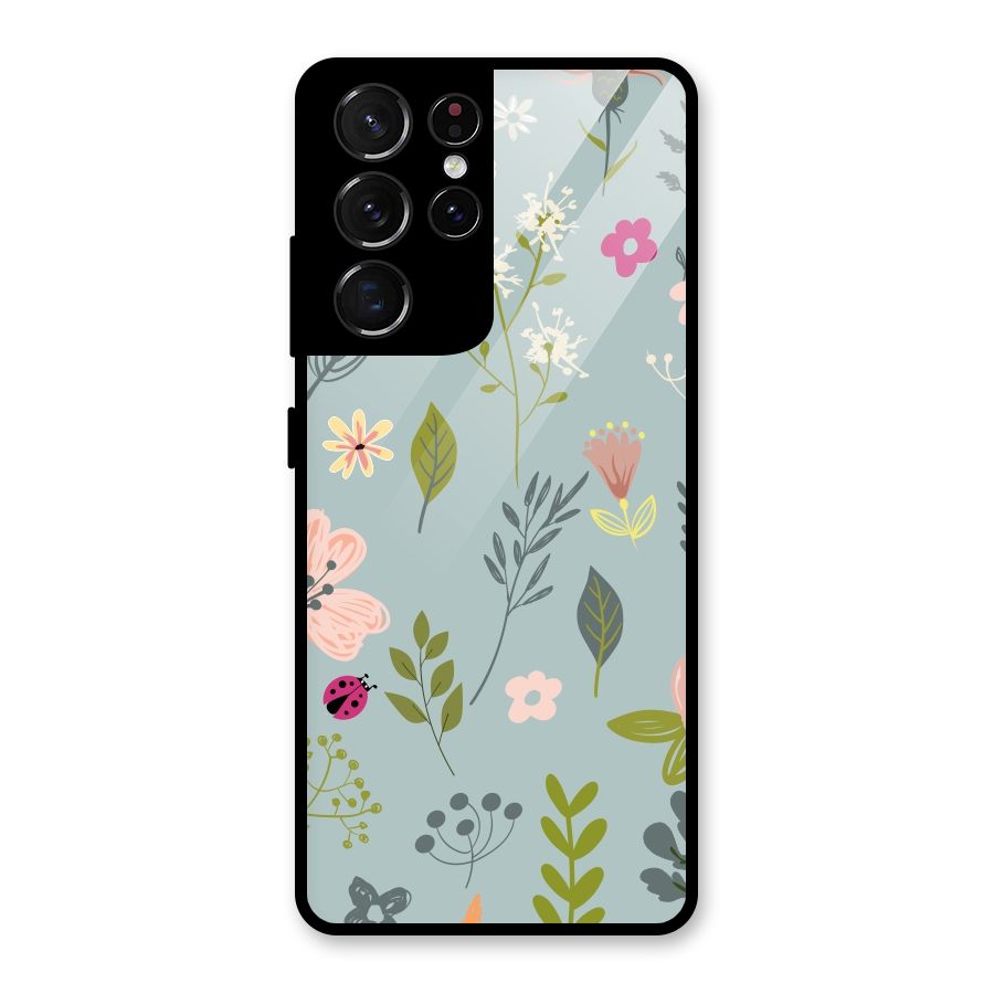 Flawless Flowers Glass Back Case for Galaxy S21 Ultra 5G