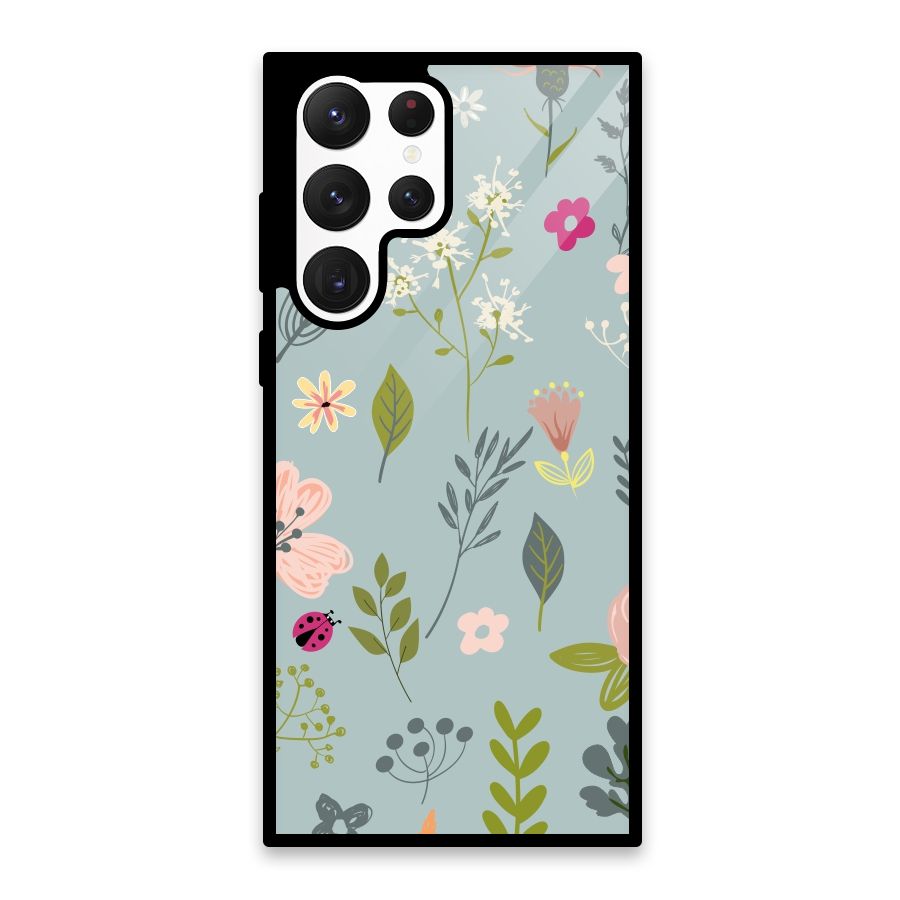 Flawless Flowers Glass Back Case for Galaxy S22 Ultra 5G