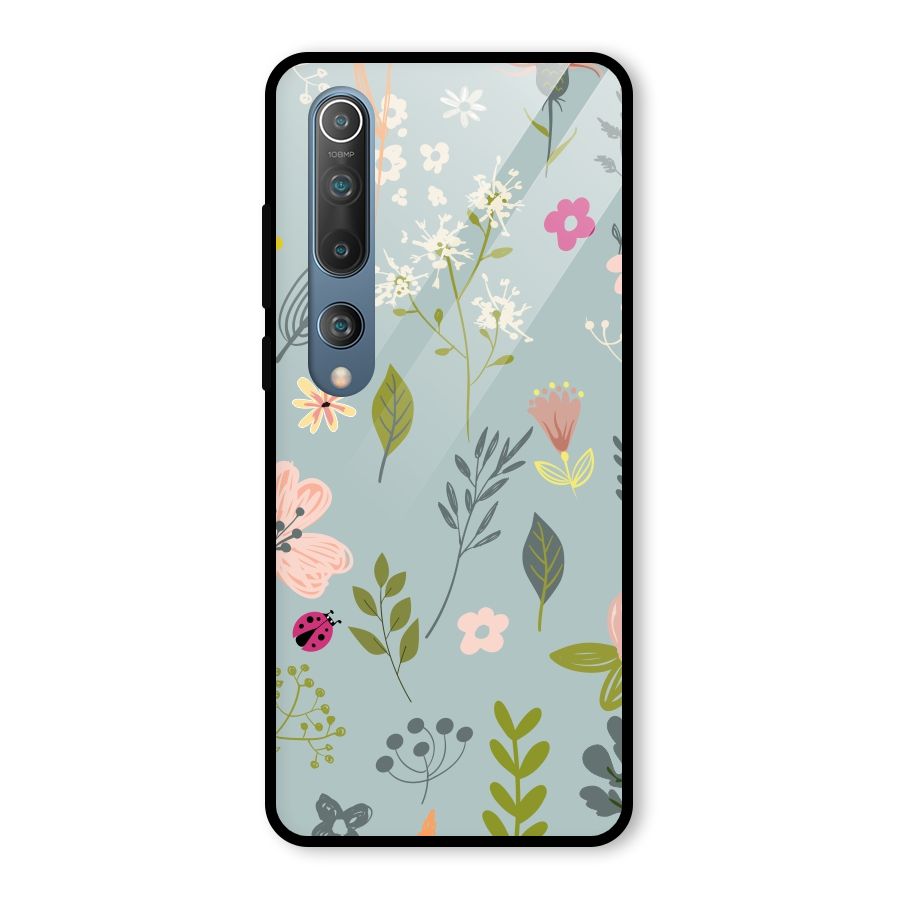 Flawless Flowers Glass Back Case for Mi 10
