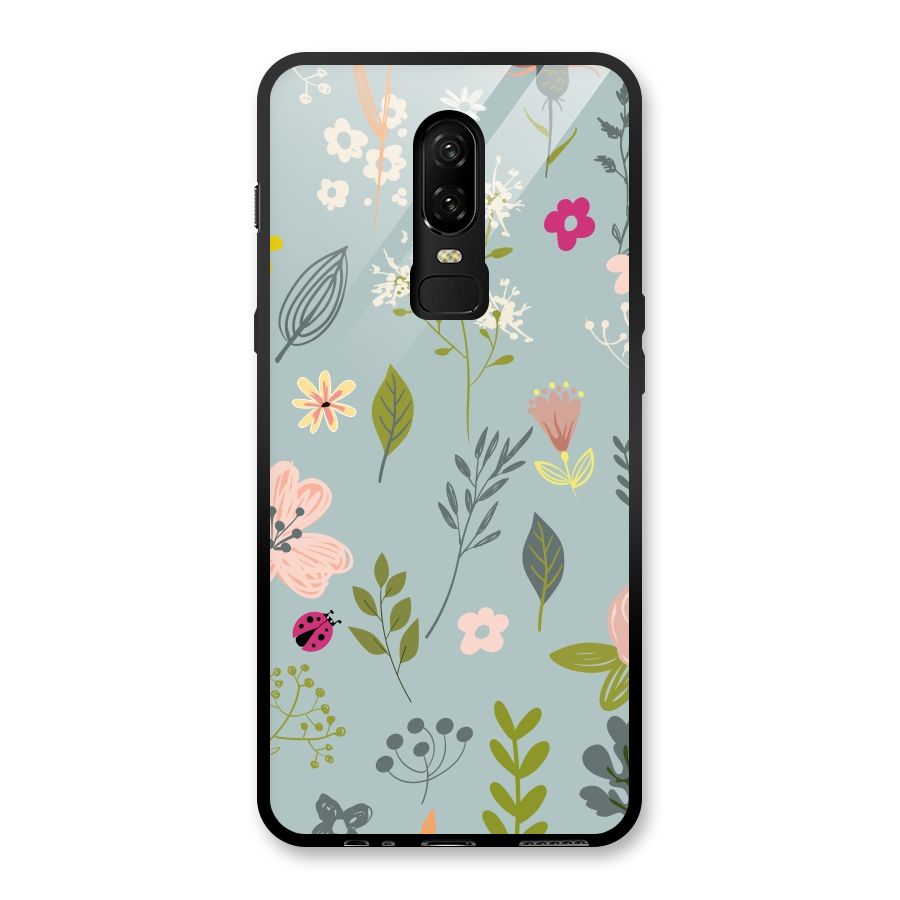 Flawless Flowers Glass Back Case for OnePlus 6