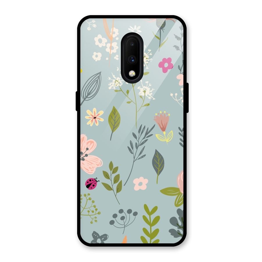 Flawless Flowers Glass Back Case for OnePlus 7