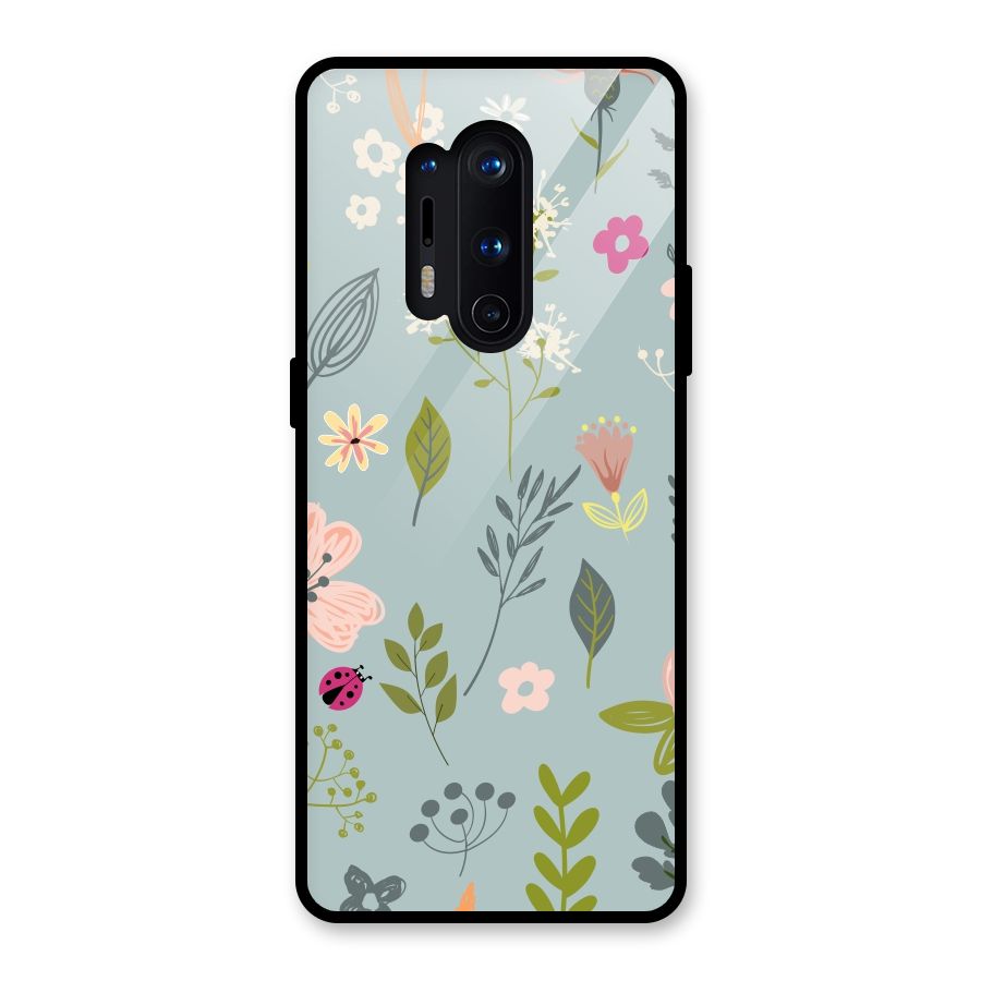 Flawless Flowers Glass Back Case for OnePlus 8 Pro