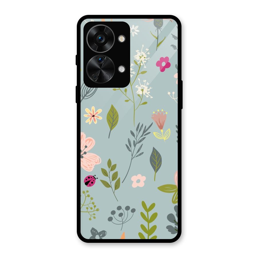 Flawless Flowers Glass Back Case for OnePlus Nord 2T