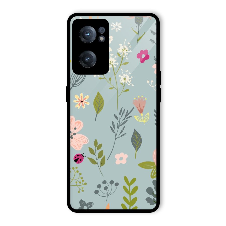 Flawless Flowers Glass Back Case for OnePlus Nord CE 2 5G