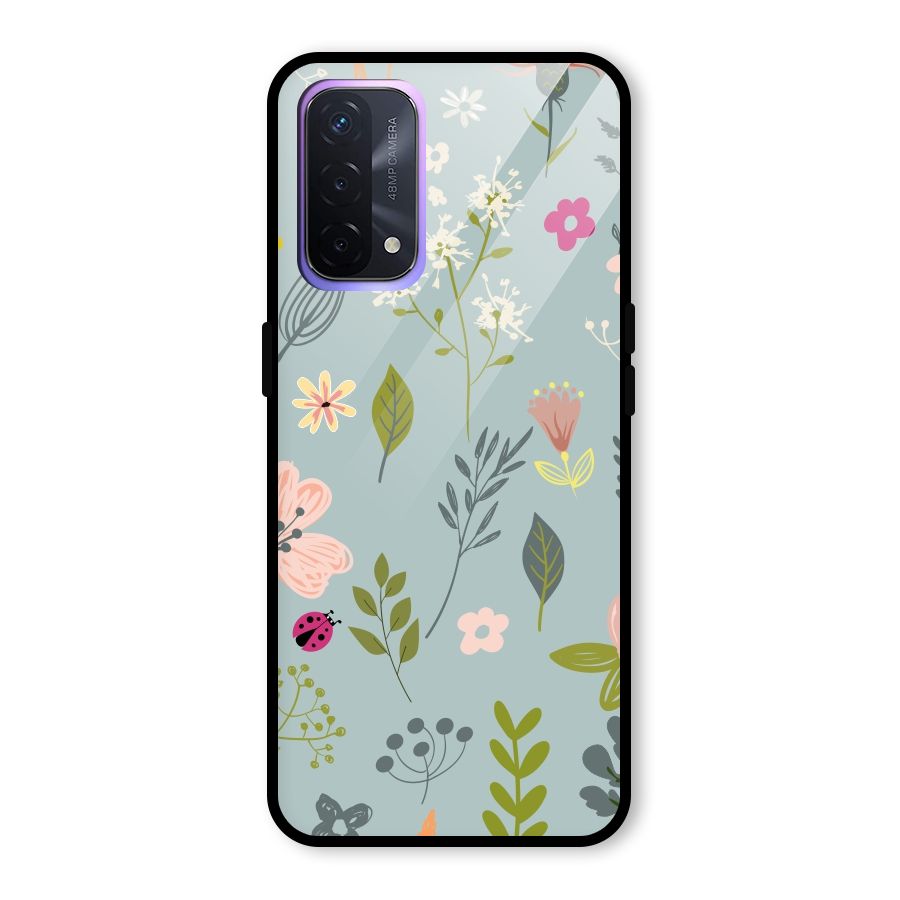 Flawless Flowers Glass Back Case for Oppo A74 5G