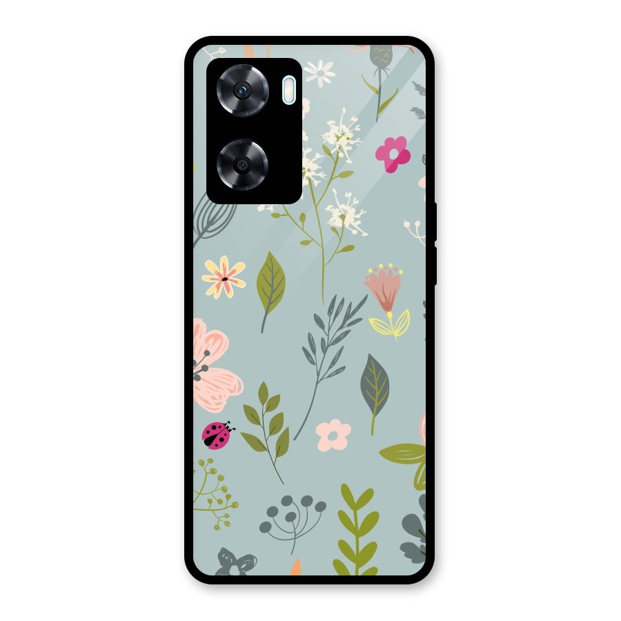Flawless Flowers Glass Back Case for Oppo A77
