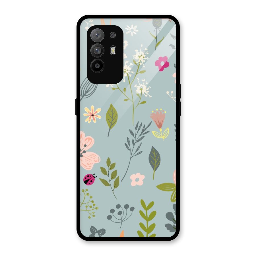 Flawless Flowers Glass Back Case for Oppo F19 Pro Plus 5G