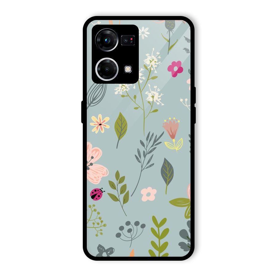Flawless Flowers Glass Back Case for Oppo F21 Pro 4G