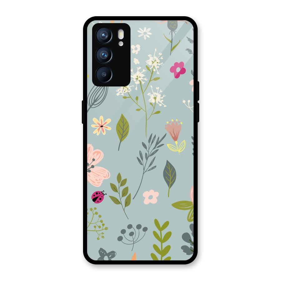 Flawless Flowers Glass Back Case for Oppo Reno6 5G