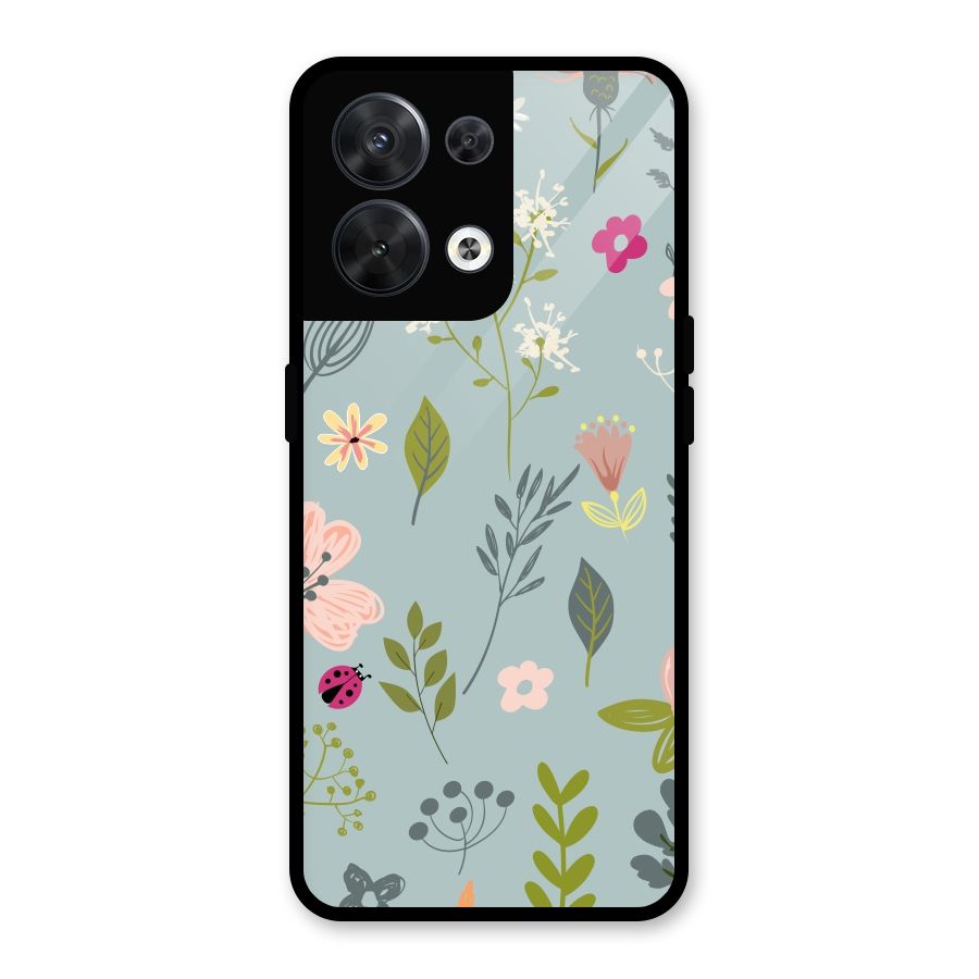Flawless Flowers Glass Back Case for Oppo Reno8 5G