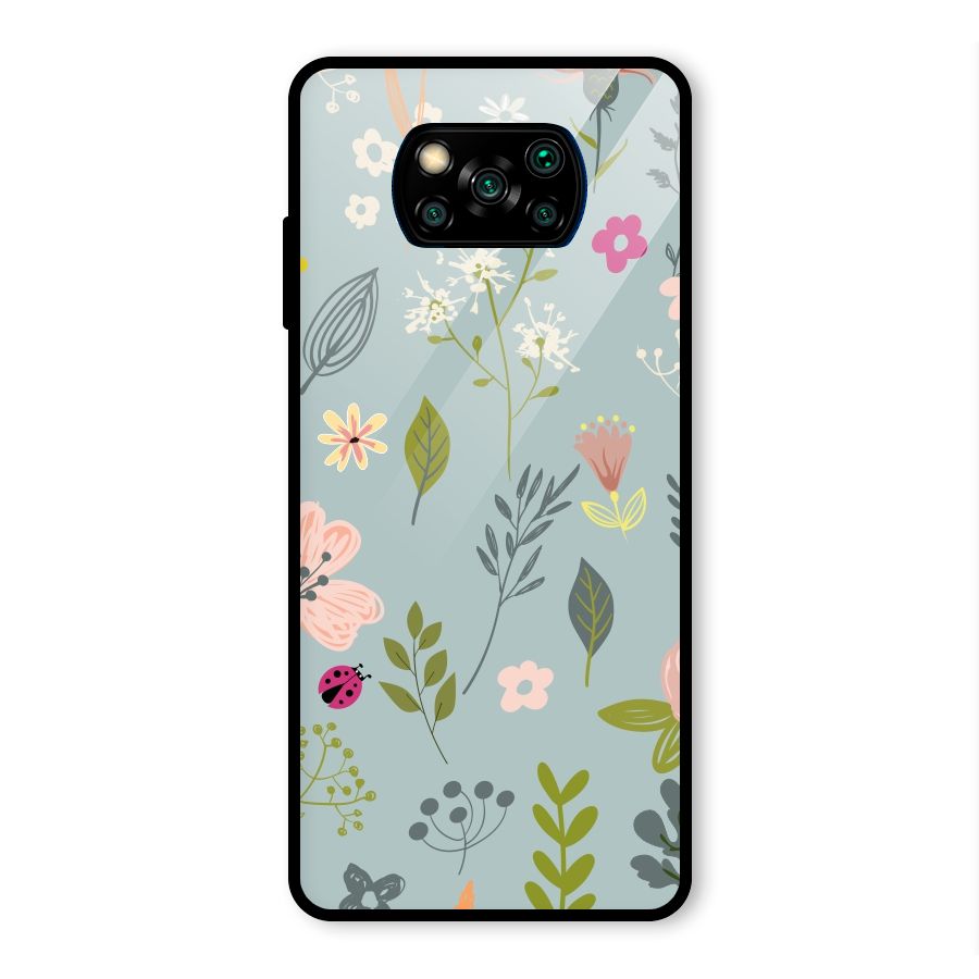 Flawless Flowers Glass Back Case for Poco X3 Pro