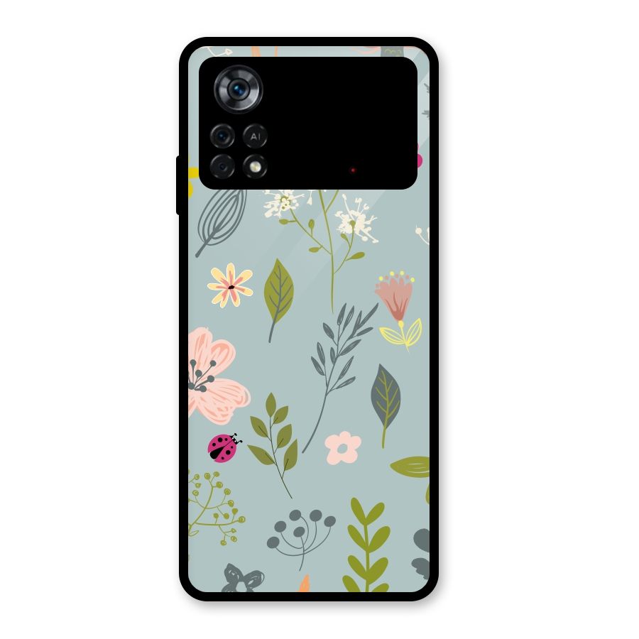 Flawless Flowers Glass Back Case for Poco X4 Pro 5G