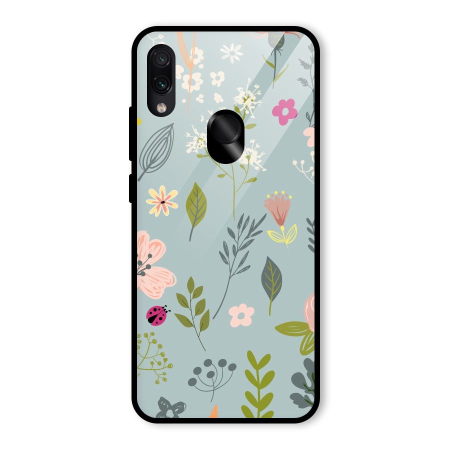 Flawless Flowers Glass Back Case for Redmi Note 7S