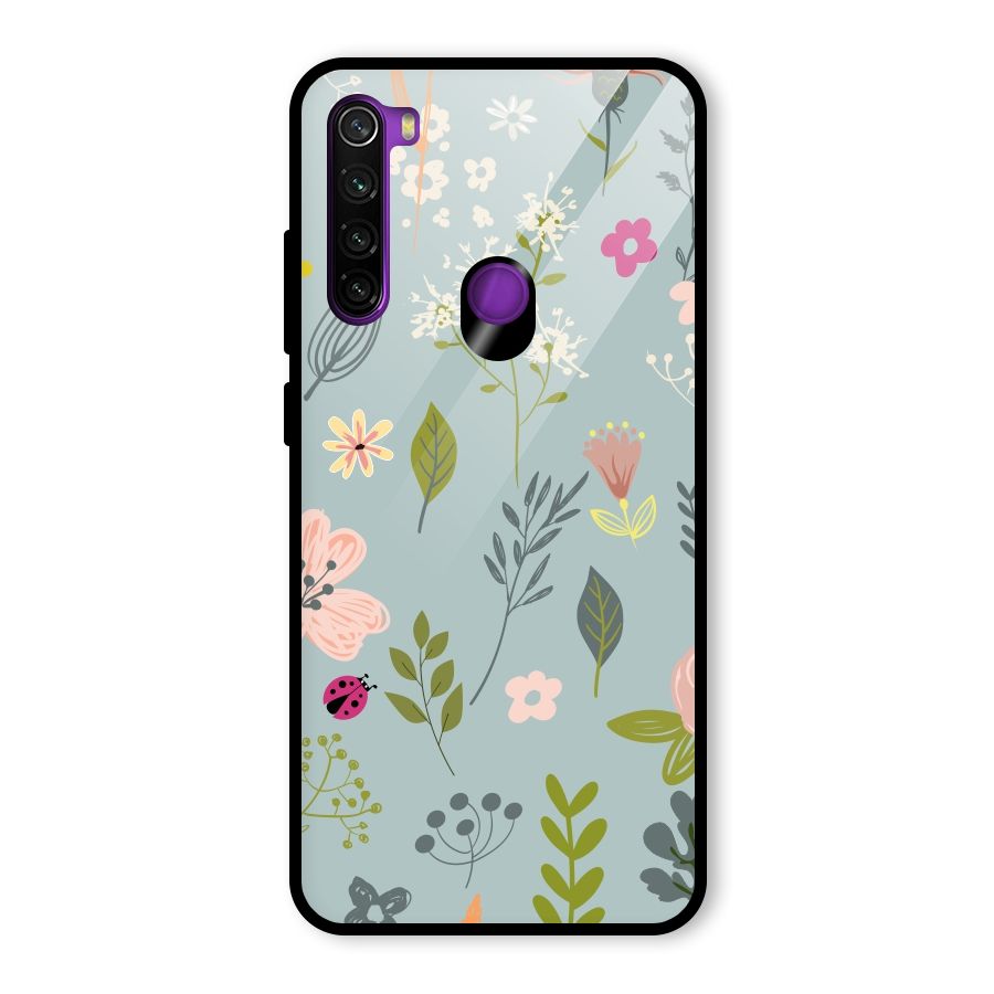 Flawless Flowers Glass Back Case for Redmi Note 8