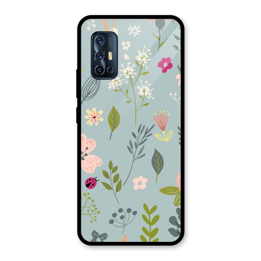Flawless Flowers Glass Back Case for Vivo V17