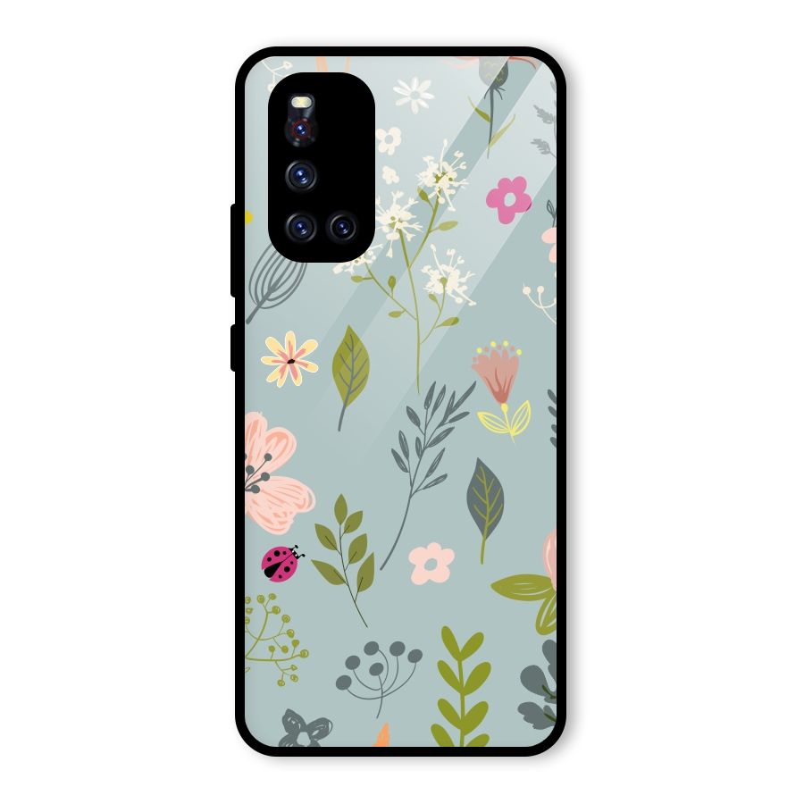 Flawless Flowers Glass Back Case for Vivo V19