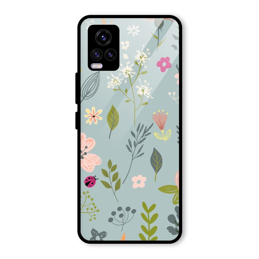Flawless Flowers Glass Back Case for Vivo V20