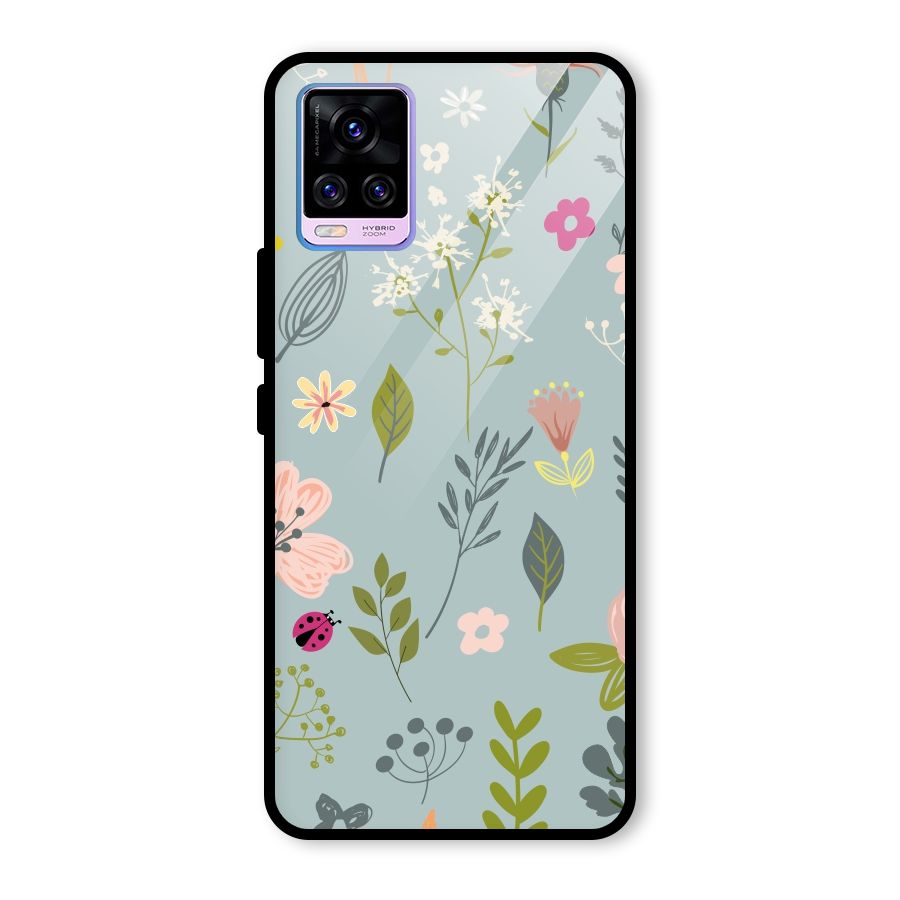 Flawless Flowers Glass Back Case for Vivo V20 Pro