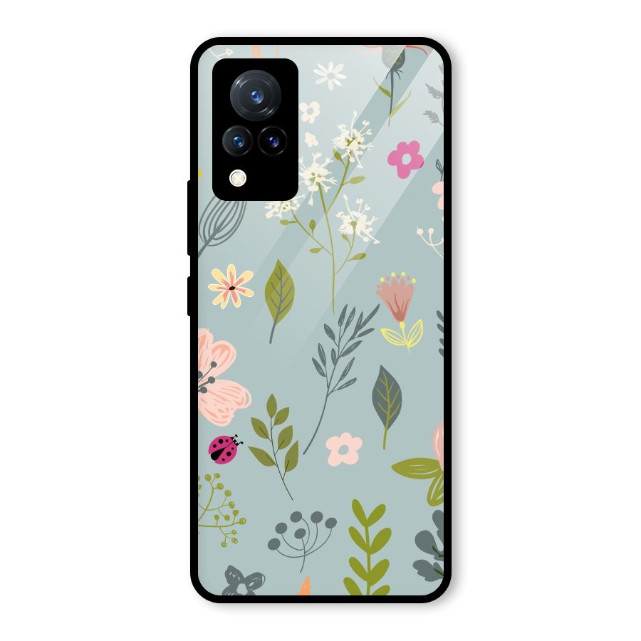 Flawless Flowers Glass Back Case for Vivo V21 5G