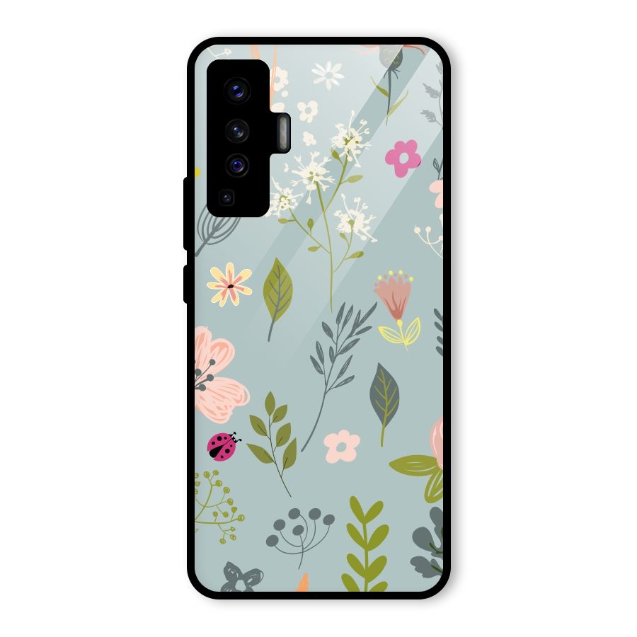 Flawless Flowers Glass Back Case for Vivo X50