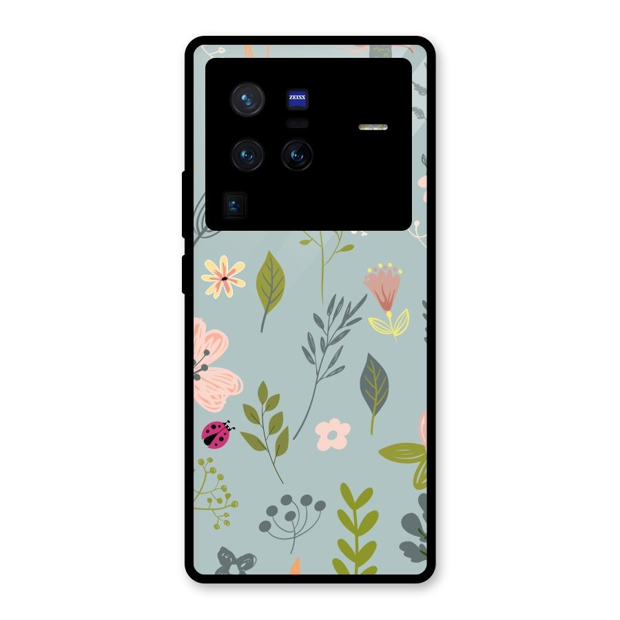 Flawless Flowers Glass Back Case for Vivo X80 Pro