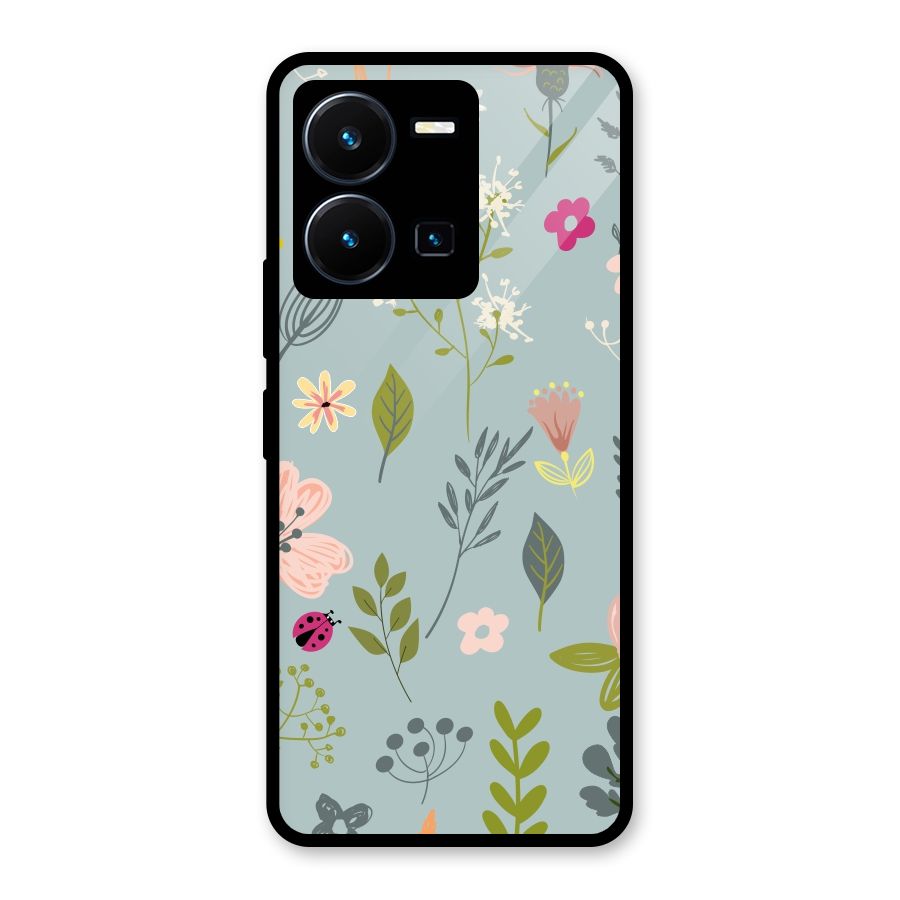 Flawless Flowers Glass Back Case for Vivo Y35