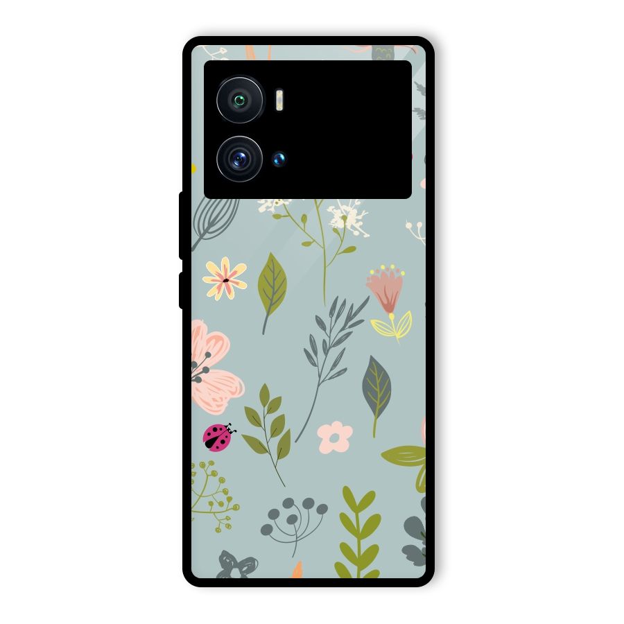 Flawless Flowers Glass Back Case for Vivo iQOO 9 Pro
