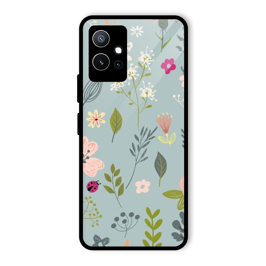Flawless Flowers Glass Back Case for Vivo iQOO Z6