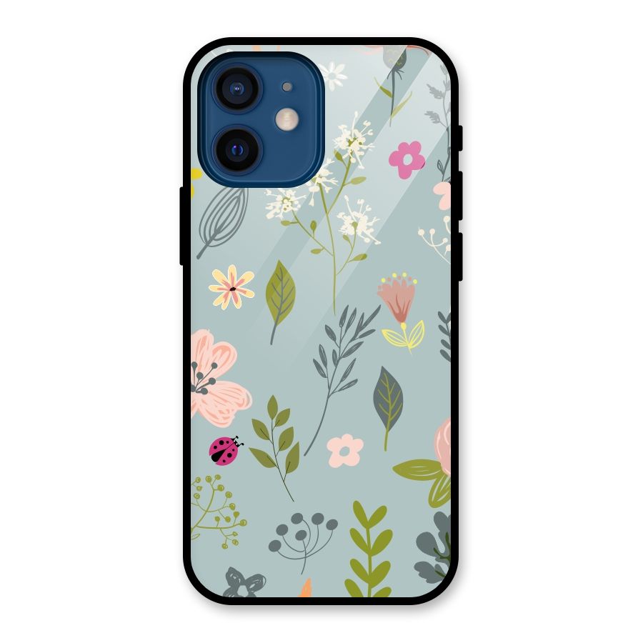 Flawless Flowers Glass Back Case for iPhone 12 Mini