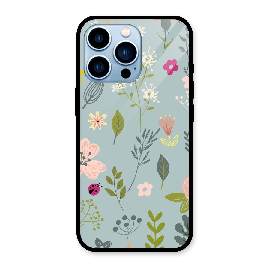 Flawless Flowers Glass Back Case for iPhone 13 Pro