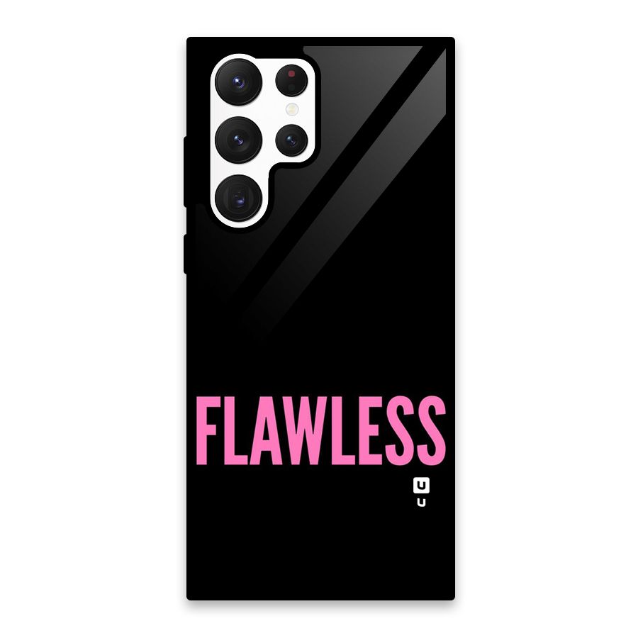 Flawless Pink Design Glass Back Case for Galaxy S22 Ultra 5G