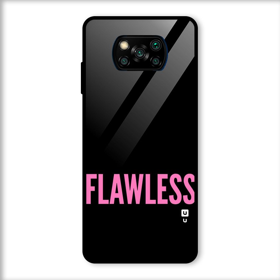 Flawless Pink Design Glass Back Case for Poco X3