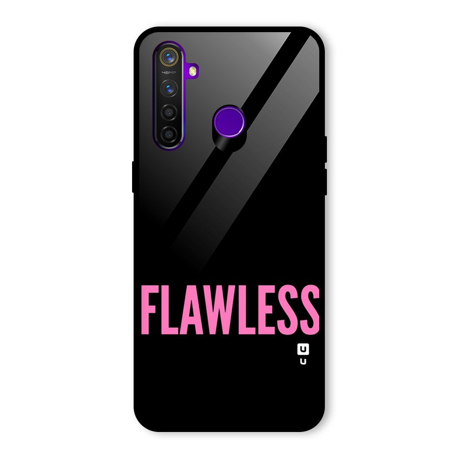 Flawless Pink Design Glass Back Case for Realme 5 Pro