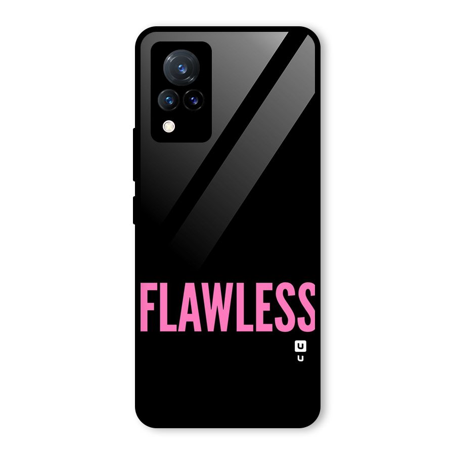 Flawless Pink Design Glass Back Case for Vivo V21 5G