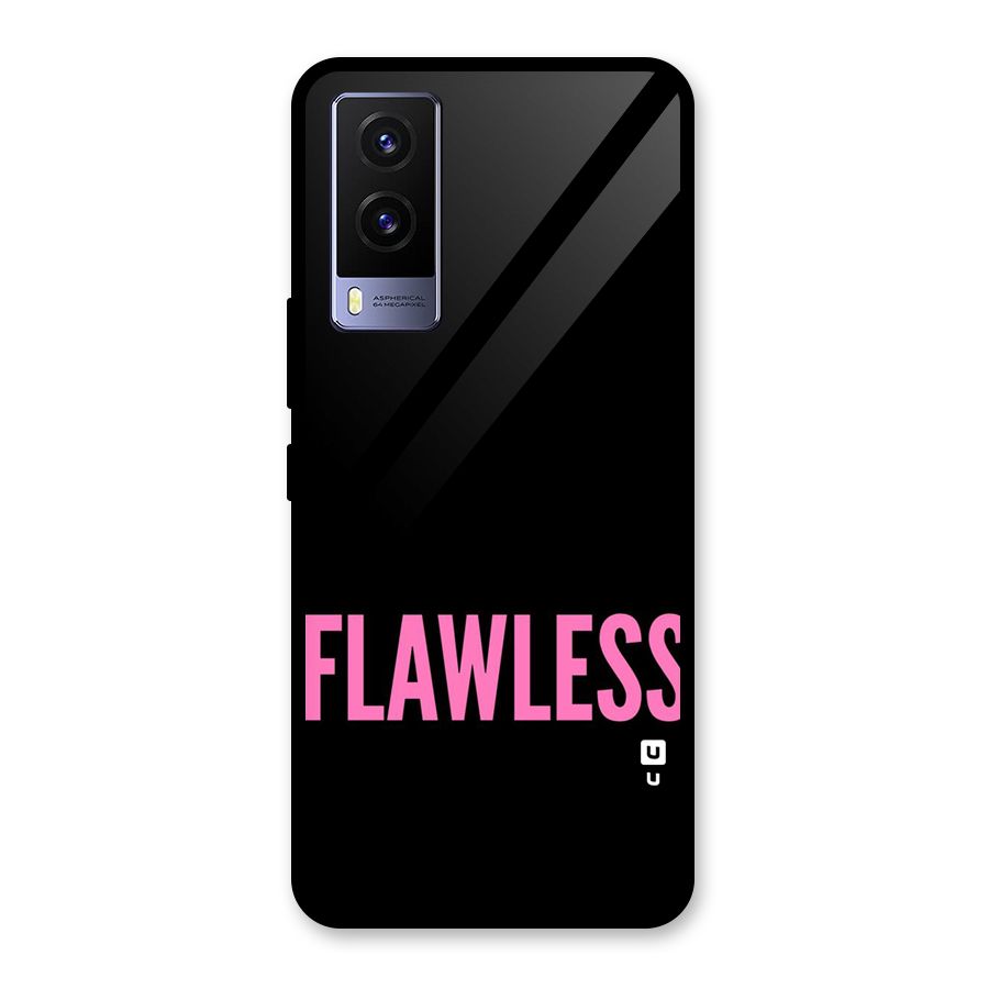 Flawless Pink Design Glass Back Case for Vivo V21e 5G