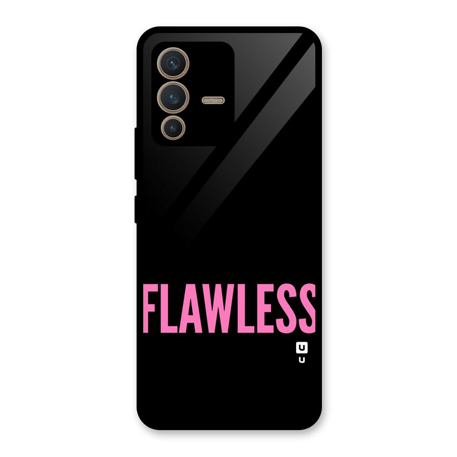 Flawless Pink Design Glass Back Case for Vivo V23 5G