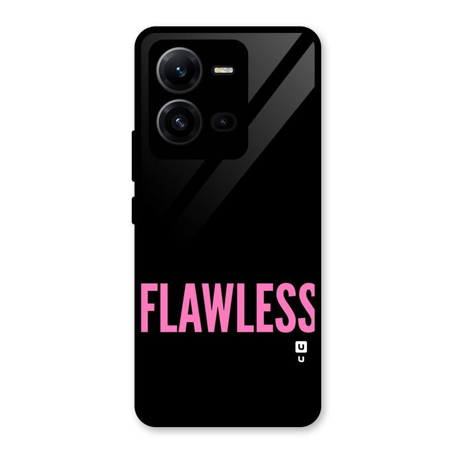 Flawless Pink Design Glass Back Case for Vivo V25