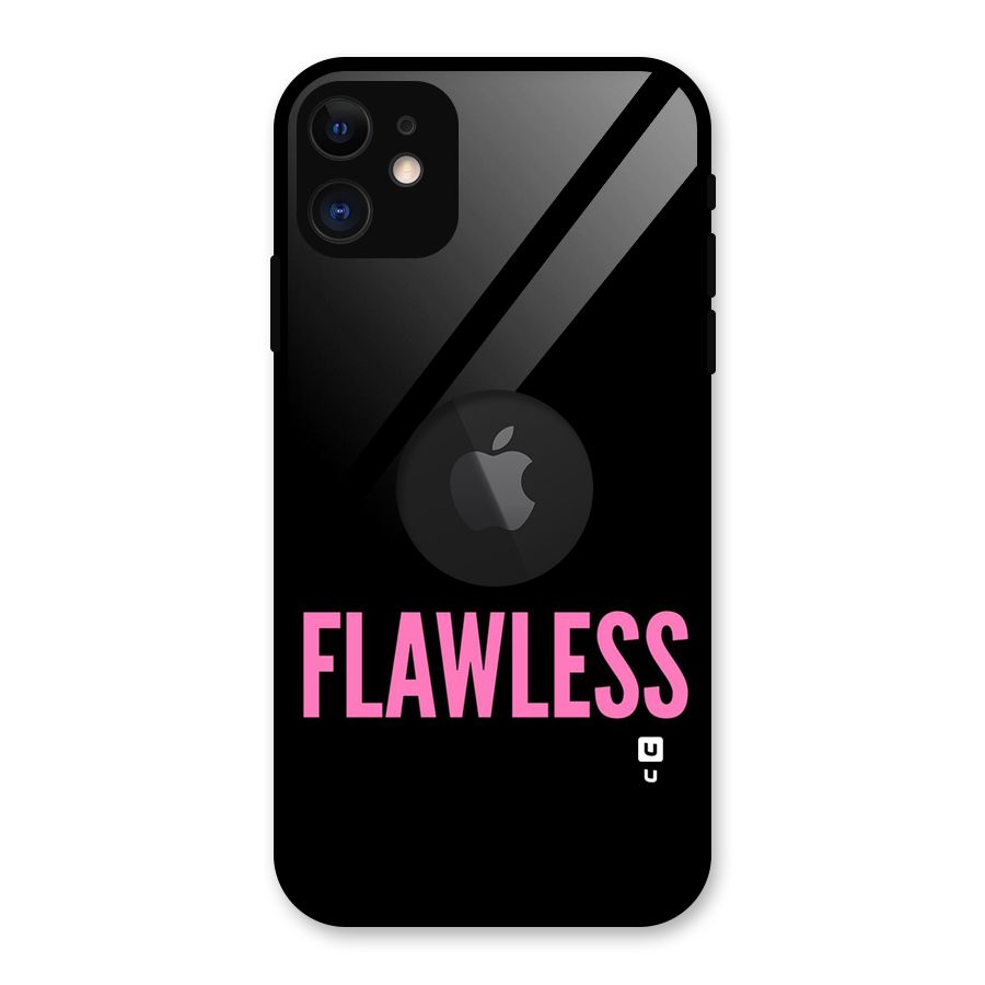 Flawless Pink Design Glass Back Case for iPhone 11 Logo Cut