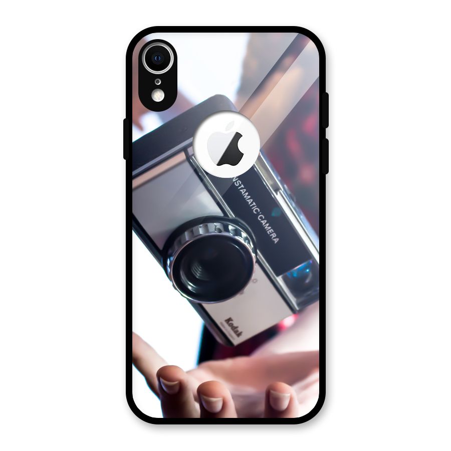 Floating Camera Glass Back Case for iPhone XR Logo Cut