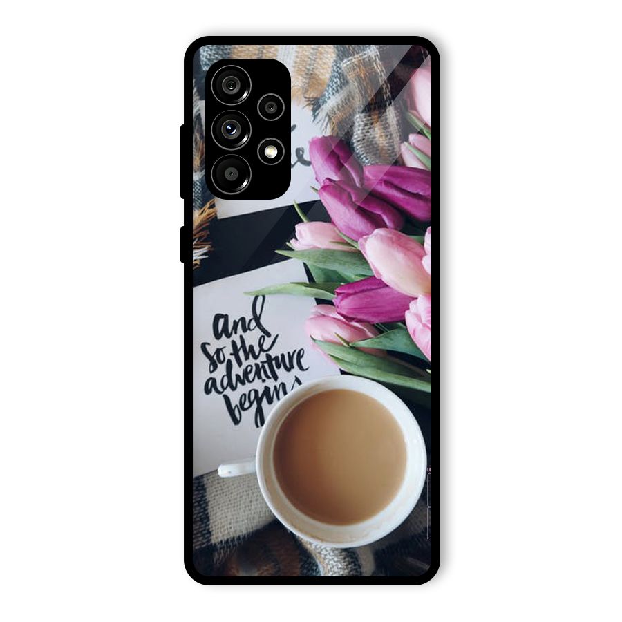 Floral Adventure Glass Back Case for Galaxy A73 5G