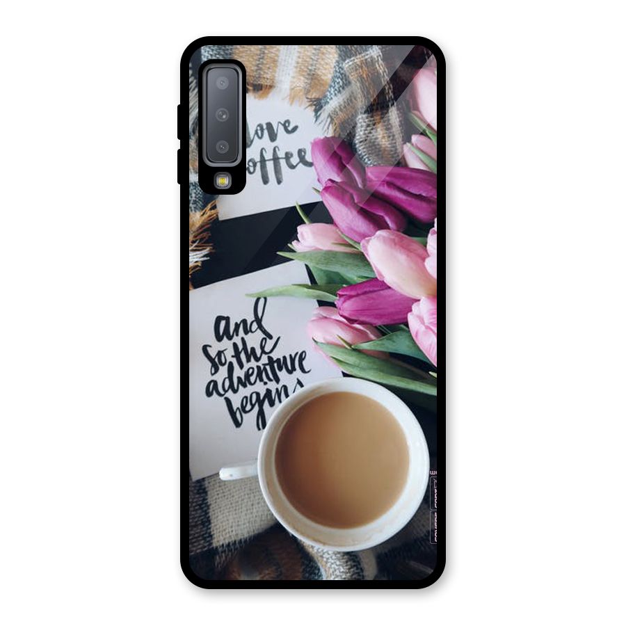 Floral Adventure Glass Back Case for Galaxy A7 (2018)