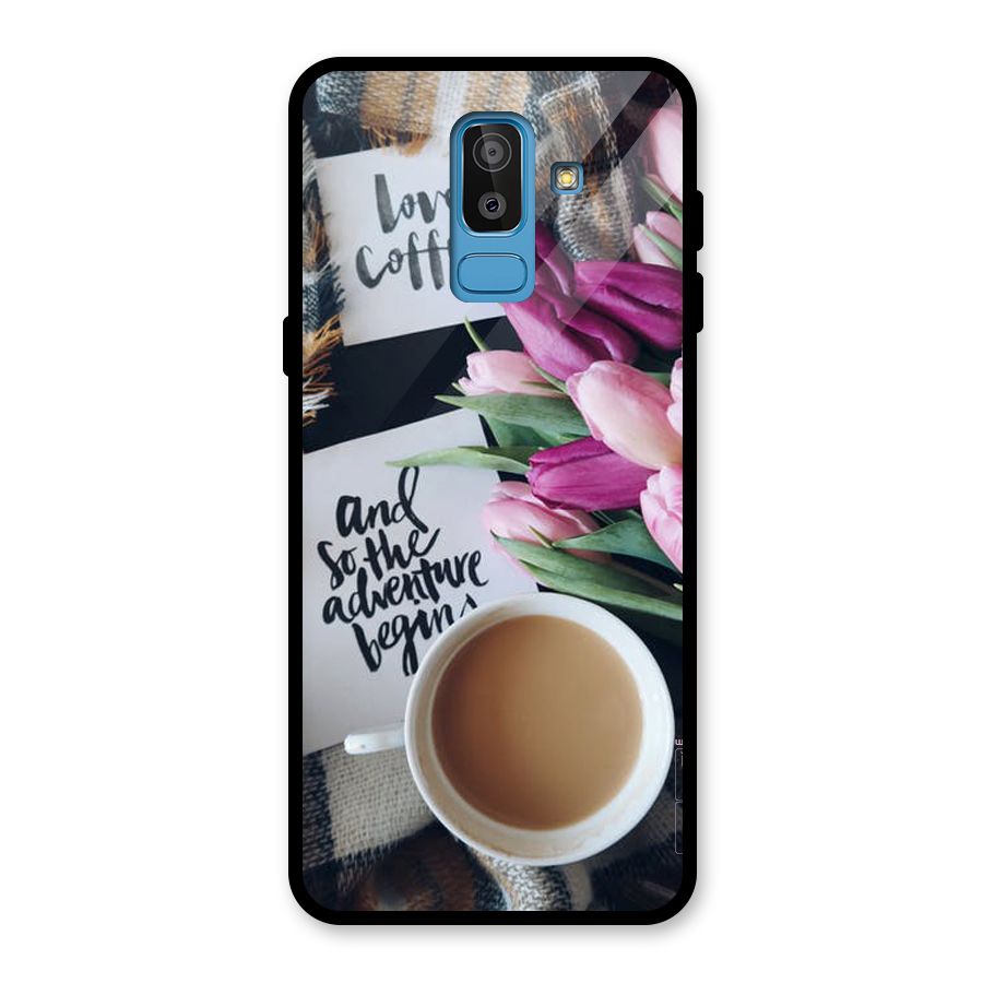 Floral Adventure Glass Back Case for Galaxy J8