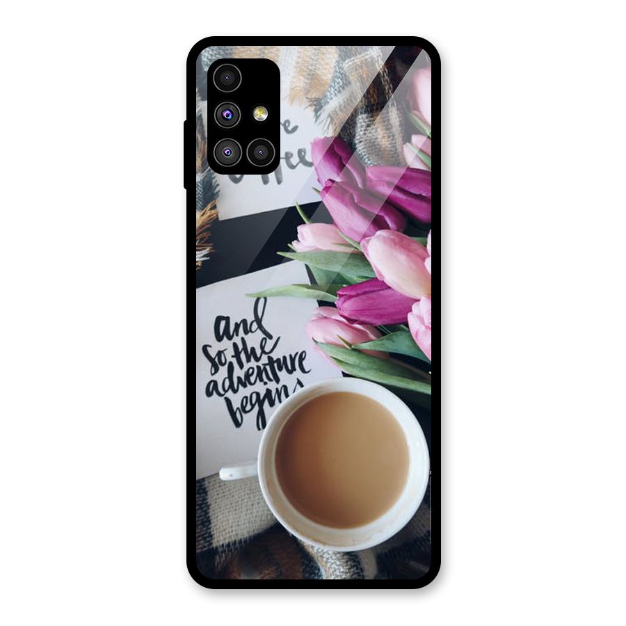 Floral Adventure Glass Back Case for Galaxy M51