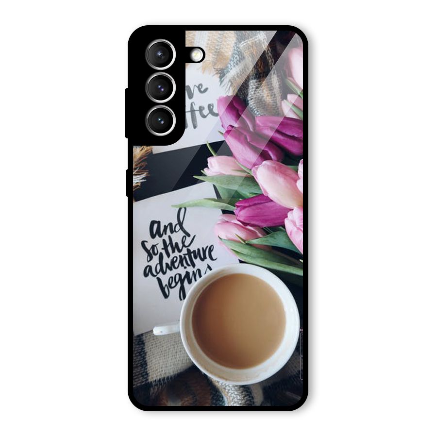 Floral Adventure Glass Back Case for Galaxy S21 5G