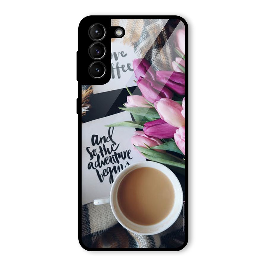 Floral Adventure Glass Back Case for Galaxy S21 Plus