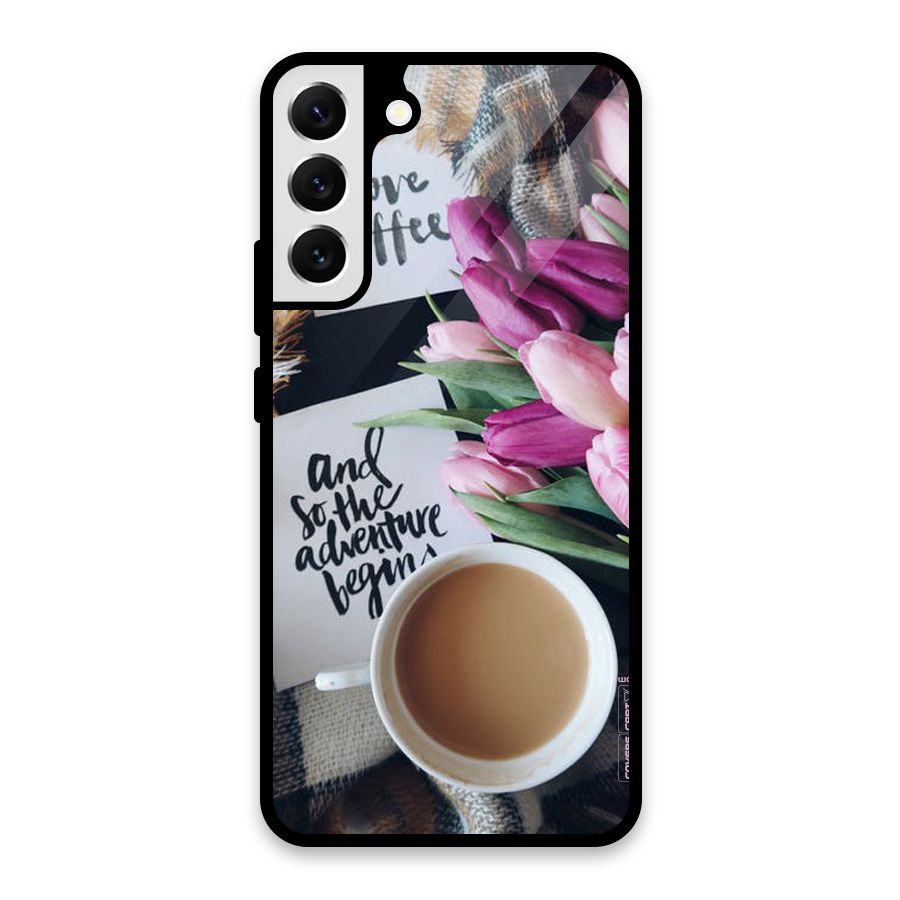 Floral Adventure Glass Back Case for Galaxy S22 Plus 5G