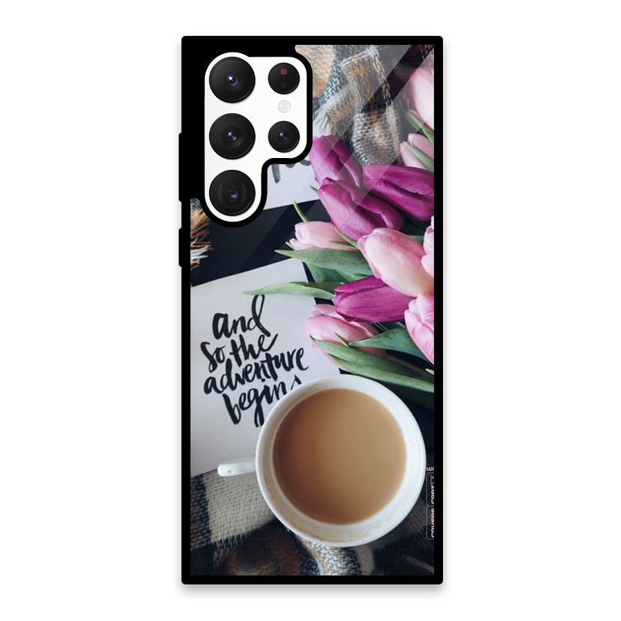 Floral Adventure Glass Back Case for Galaxy S22 Ultra 5G