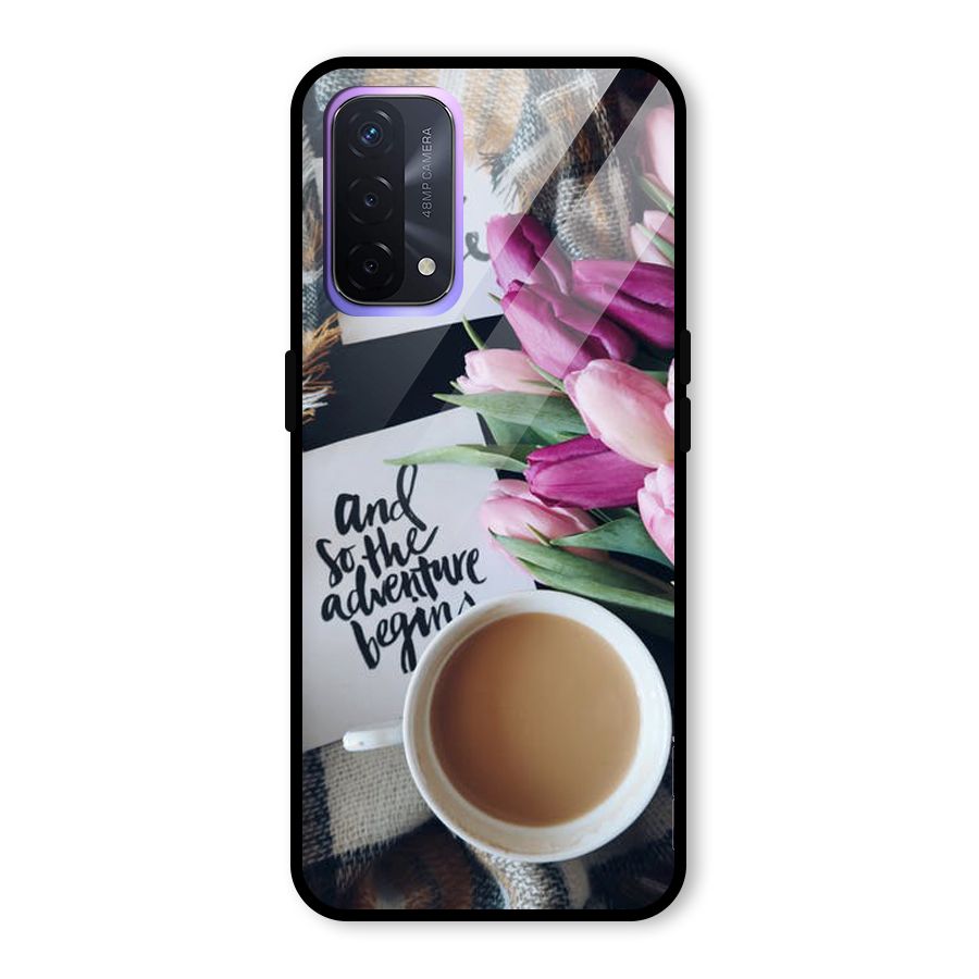 Floral Adventure Glass Back Case for Oppo A74 5G