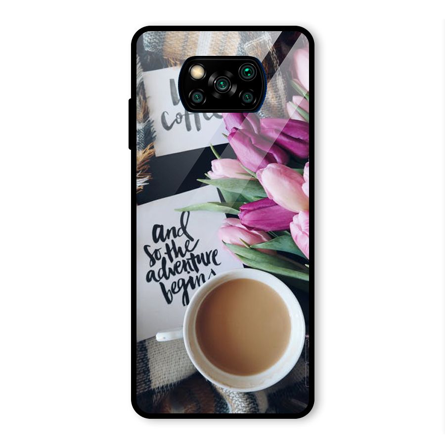 Floral Adventure Glass Back Case for Poco X3 Pro